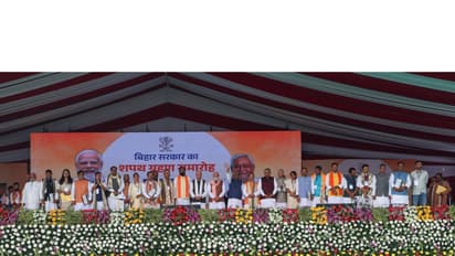 NDA leaders during new Bihar cabinet oath-taking ceremony in Patna (Photo: x/@narendramodi)