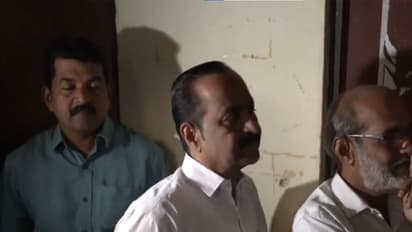 Congress leader VD Satheesan arrives at a polling booth to cast his vote for the Kerala local body elections in Kochi (Photo/ANI)