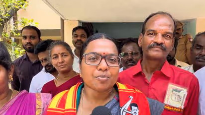 NTK candidate Karthika from Dharapuram Assembly constituency (Photo/ANI)