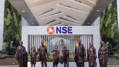 A view of the NSE atrium bull (File Photo/ANI)