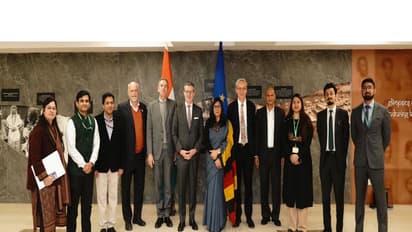 The Joint Steering Committee (JSC) for India-EU Trilateral Cooperation was held today in New Delhi, co-chaired by @EUAmbIndia Hervé Delphin and MEA Joint Secretary Priyanka Chauhan (Photo/X@MEAIndia)