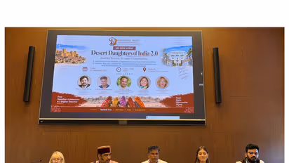 Sambhali Trust representatives participate in the “Desert Daughters of India 2.0 – Resilient Women, Stronger Communities” side event at the Palais des Nations in Geneva (Photo/ANI)