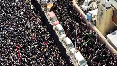 Shia Muslims take to the streets to protest against the killing of Iran's Supreme Leader Ayatollah Ali Khamenei, who has been killed in Israeli and US strikes, in Kargil (Photo/ANI)