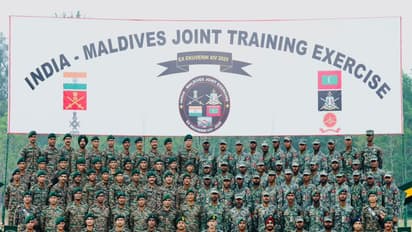 Indian and Maldivian troops take part in Exercise EKUVERIN in Kerala. (Photo/PIB)