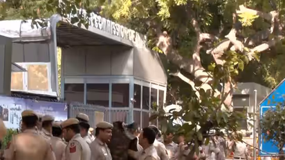 Police personnel deployed outside the Election Commission of India (Photo/ANI)
