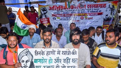 Students stage a protest against alleged JPSC exam paper leak in Ranchi (Photo/ANI)