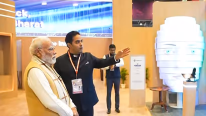 Akash Ambani, Chairman, Jio, showcases company’s AI-led transformation across healthcare, education, culture, and smart home solutions to honourable Prime Minister Narendra Modi at Jio AI Pavilion during the India AI Impact Summit 2026