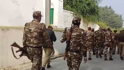 Sambhal Police held flag march on Monday (Photo/ANI)