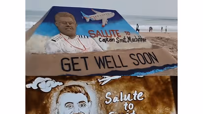 Sand arts in honour of Captain Smit Machchhar (Photo/ANI)