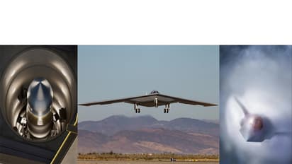 The Sentinel ICBM (representative), B-21 Raider stealth bomber, and F-47 next-generation fighter aircraft (Representative) (Photo/US Air Force/ Northrop Grumman)