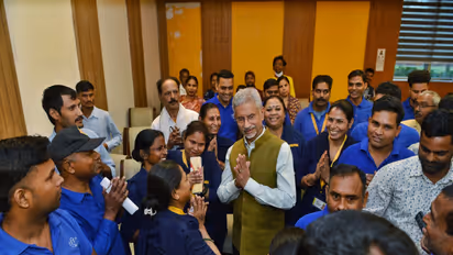 EAM S Jaishankar meets safai mitras at MEA campus (Photo/X/@DrSJaishankar)