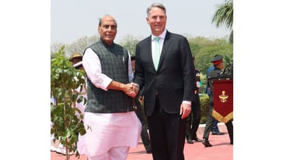 Defence Minister Rajnath Singh and his Australian counterpart Richard Marles (Photo/X@rajnathsingh)