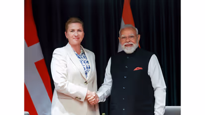 Prime Minister Narendra Modi with Danish counterpart Mette Frederiksen (Photo/Narendra Modi Photo Gallery)