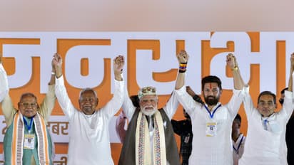 National Democratic Alliance leaders during an election rally (Photo: ANI)