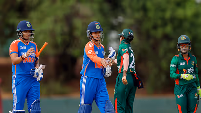 India and Bangladesh players. (Photo/ANI)