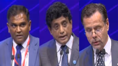 Sesha Bharadrajan, Lam Research; Prabhu Raja, Applied Materials; Wayne Allan, ASML Holding (Photo/ANI)