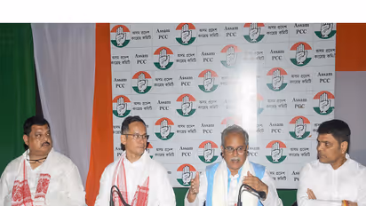 Assam Congress in-charge Bhupesh Baghel along with APCC president Gaurav Gogoi (File Photo/ANI)