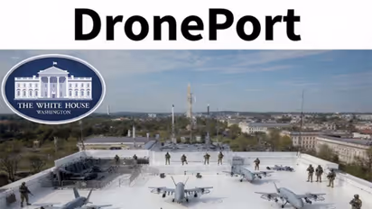 US President Donald Trump shares an image showcasing a proposed rooftop "DronePort" facility atop White House (Photo/TruthSocial.@realDonaldTrump)