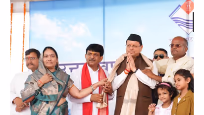 CM Dhami pays tribute to Uttarakhand statehood martyrs in UPs Muzaffarnagar (Photo/ANI)