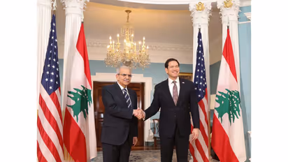 Lebanese PM Nawaf Salam and US Secretary of State Marco Rubio (Photo/X@nawafsalam)