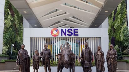 A view of the newly renovated NSE atrium bull (File Photo/ANI)