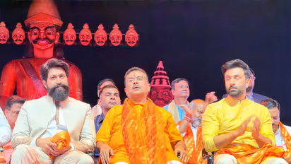 Yash, West Bengal Chief Minister Suvendu Adhikari, Ranbir Kapoor (Photo/ANI)