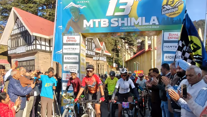 MTB Shimla begins with 72 cyclists (Photo: ANI)