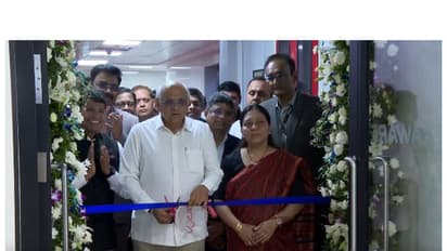 Chief Minister Bhupendra Patel inaugurating the new Delivery Centre of Hexaware Technologies (Photo/ Gujarat CMO)
