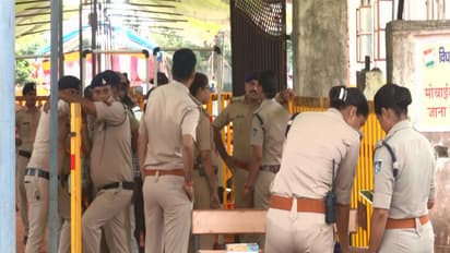 Security deployed outside counting centre in Datia, Madhya Pradesh (Photo/ANI)