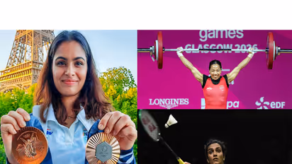 Manu Bhaker, Mirabai Chanu and PV Sindhu (Photo: ANI)