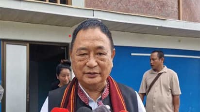 MLA Ninong Ering speaking on devastating flash floods in Arunachal (Photo/ANI)