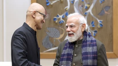 Microsoft Chairman and CEO Satya Nadella and Prime Minister Narendra Modi (Photo/X@satyanadella)