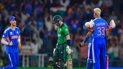 India and Pakistan cricketers in action during a match (Photo: ANI)