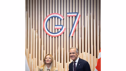 Italian Prime Minister Giorgia Meloni and Canadian Prime Minister Mark Carney hold a bialteral meeting on the sidelines of the G7 Summit (Photo/X/@MarkJCarney)