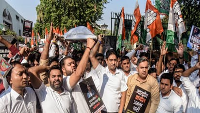 Visual from Indian Youth Congress' protest against 'vote theft' in Haryana on November 7 (Photo/ANI)