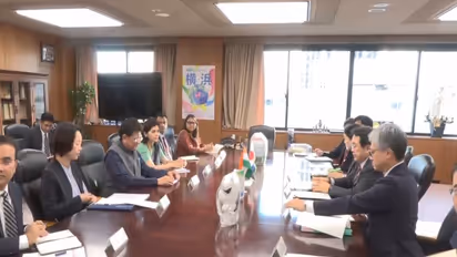 Union Commerce and Industry Minister Piyush Goyal with Japan's Economy, Trade and Industry Minister Akazawa Ryosei (Photo/ANI)
