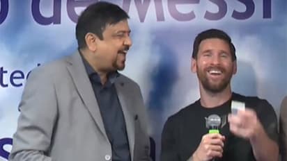 Sujit Bose (L) and Lionel Messi (R). (Photo: Facebook/Sree Bhumi Sporting Club)