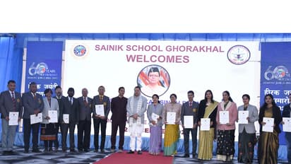 Uttarakhand CM inaugurates Diamond Jubilee of Sainik School Ghorakhal(Photo/ANI)
