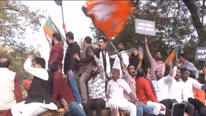 MP BJP protests against Congress in Bhopal (Photo /ANI)
