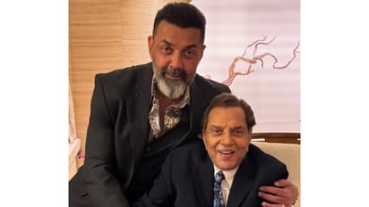 Legendary actor Dharmenda with son Bobby Deol (Image source: Bobby's Instagram)