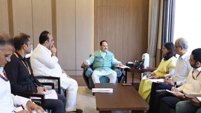 Union Minister JP Nadda along with Delhi Health Minister Pankaj Kumar Singh (Photo/ANI)