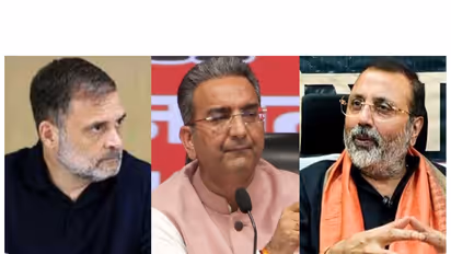 Rahul Gandhi, Gaurav Bhatia, and Nishikant Dubey (Photo/ANI)