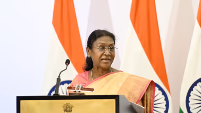 President Droupadi Murmu addresses a gathering of Indian community in Gaborone. (Image Source: PIB)