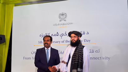 MEA PAI Division Joint Secretary Anand Prakash and Mufti Noor Ahmad Noor, Charge d'Affaires Afghan Embassy (Photo/ANI)