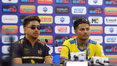 East Delhi Riders skipper Mayank Rawat (L) and Central Delhi Kings captain Yash Dhull. (Photo: DPL T20)