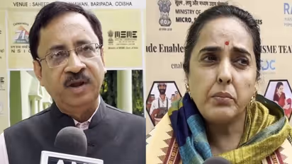 Manoj Mohan Sinha, Zonal Manager, MSME (GoI), Rasmi Rajalaxmi Bhanja Deo, HH, Mayurbhanj (Photo/ANI)