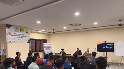 Coaches Gaurav Khanna and Murali Krishna hosting Coaches Development Program Para Badminton (Grassroot) in Raipur (Image: BAI media)