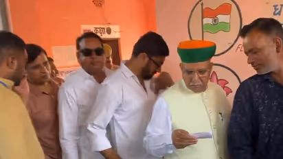 Arjun Ram Meghwal cast his vote in Rajasthan local body elections today (Photo/ANI)