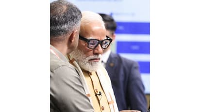 Prime Minister Narendra Modi wears Sarvam Kaze at India AI Impact Expo 2026 (Image: X/@pratykumar)