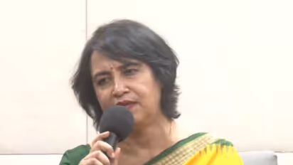 Bangladeshi author and activist Taslima Nasreen speaking during press conference in Kolkata (Photo/ANI)